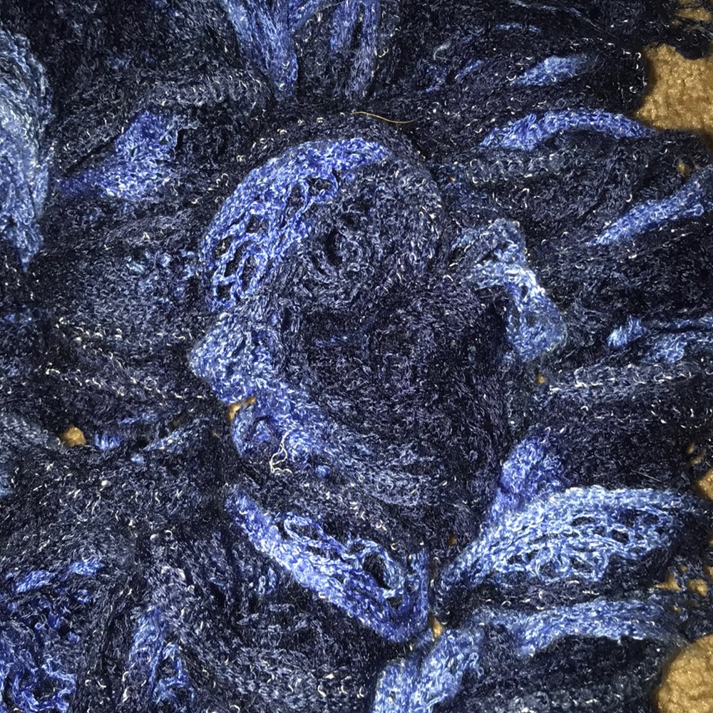 Blue homemade scarf